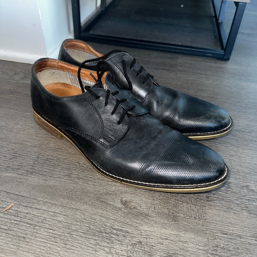 Alfani Black Leather Oxford Dress Shoes